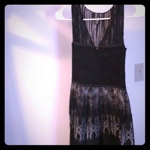 Black and silver super dress fit and flare dress